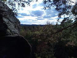Výhled do lesa z skály